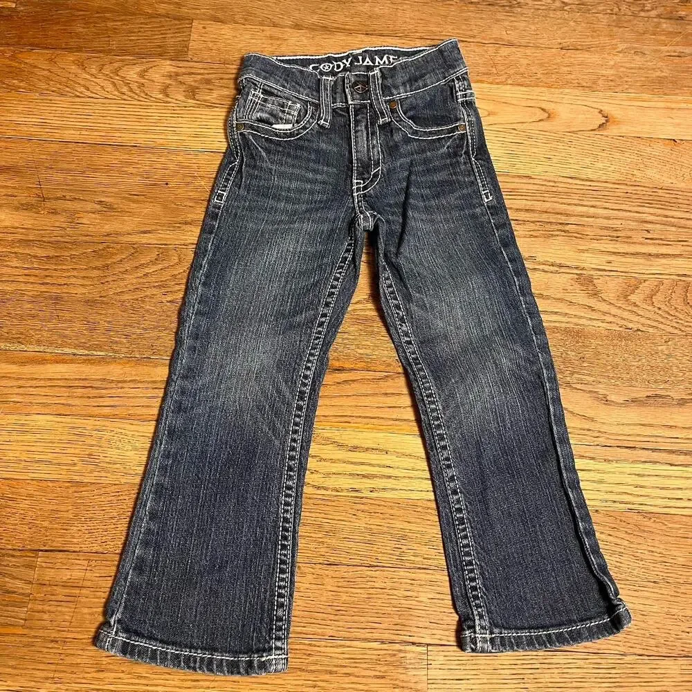 Cody James & Wrangler Toddler 4T Blue Jeans Denim Cotton Stretch Adjust Waist